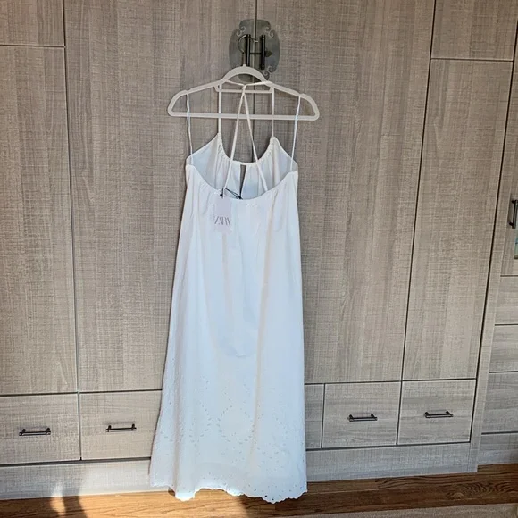 Zara Midi Dress With Lace Embroidery - Picture 8 of 16